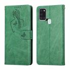 For Samsung Galaxy A21s Beauty Girl Embossing Pattern Horizontal Flip Leather Case with Holder & Card Slot & Wallet & Photo Frame(Green) - 1