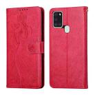 For Samsung Galaxy A21s Beauty Girl Embossing Pattern Horizontal Flip Leather Case with Holder & Card Slot & Wallet & Photo Frame(Red) - 1