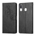 For Samsung Galaxy A20 / A30 Beauty Girl Embossing Pattern Horizontal Flip Leather Case with Holder & Card Slot & Wallet & Photo Frame(Black) - 1