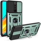 For Xiaomi Redmi 9 Sliding Camera Cover Design TPU+PC Protective Case(Dark Green) - 1