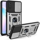 For Xiaomi Redmi 9A Sliding Camera Cover Design TPU+PC Protective Case(Silver) - 1