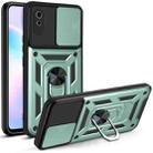 For Xiaomi Redmi 9A Sliding Camera Cover Design TPU+PC Protective Case(Dark Green) - 1
