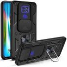 For Motorola Moto G9 Play Sliding Camera Cover Design TPU+PC Protective Case(Black) - 1