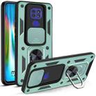 For Motorola Moto G9 Play Sliding Camera Cover Design TPU+PC Protective Case(Dark Green) - 1