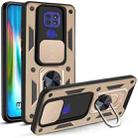 For Motorola Moto G9 Play Sliding Camera Cover Design TPU+PC Protective Case(Gold) - 1