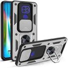 For Motorola Moto G9 Play Sliding Camera Cover Design TPU+PC Protective Case(Silver) - 1