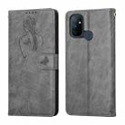 For OnePlus Nord 100 5G Beauty Girl Embossing Pattern Horizontal Flip Leather Case with Holder & Card Slot & Wallet & Photo Frame(Grey) - 1