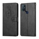 For OnePlus Nord 10 5G Beauty Girl Embossing Pattern Horizontal Flip Leather Case with Holder & Card Slot & Wallet & Photo Frame(Black) - 1