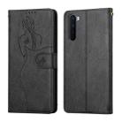 For OnePlus Nord Beauty Girl Embossing Pattern Horizontal Flip Leather Case with Holder & Card Slot & Wallet & Photo Frame(Black) - 1