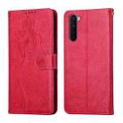 For OnePlus Nord Beauty Girl Embossing Pattern Horizontal Flip Leather Case with Holder & Card Slot & Wallet & Photo Frame(Red) - 1