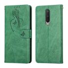 For OnePlus 8 Beauty Girl Embossing Pattern Horizontal Flip Leather Case with Holder & Card Slot & Wallet & Photo Frame(Green) - 1