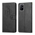 For OnePlus 8T Beauty Girl Embossing Pattern Horizontal Flip Leather Case with Holder & Card Slot & Wallet & Photo Frame(Black) - 1