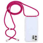 For iPhone 13 Pro Max Transparent Acrylic Airbag Shockproof Phone Protective Case with Lanyard (Rose Red) - 1