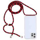 For iPhone 13 Pro Max Transparent Acrylic Airbag Shockproof Phone Protective Case with Lanyard (Red Black) - 1