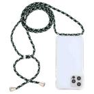 For iPhone 13 Pro Max Transparent Acrylic Airbag Shockproof Phone Protective Case with Lanyard (Green Beige Black) - 1