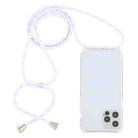 For iPhone 13 Pro Max Transparent Acrylic Airbag Shockproof Phone Protective Case with Lanyard (White Gold) - 1