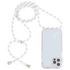 For iPhone 13 Pro Max Transparent Acrylic Airbag Shockproof Phone Protective Case with Lanyard (White Grey Fine Lines) - 1