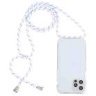 For iPhone 13 Pro Transparent Acrylic Airbag Shockproof Phone Protective Case with Lanyard (White Grey Rough Grain) - 1