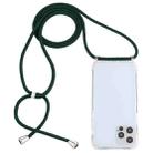 For iPhone 13 Transparent Acrylic Airbag Shockproof Phone Protective Case with Lanyard(Dark Green) - 1