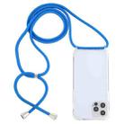 For iPhone 13 Transparent Acrylic Airbag Shockproof Phone Protective Case with Lanyard(Blue) - 1