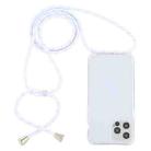 For iPhone 13 Transparent Acrylic Airbag Shockproof Phone Protective Case with Lanyard(White Gold) - 1