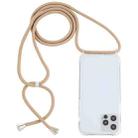 For iPhone 13 Transparent Acrylic Airbag Shockproof Phone Protective Case with Lanyard(Camel) - 1