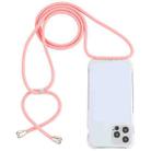 For iPhone 13 Transparent Acrylic Airbag Shockproof Phone Protective Case with Lanyard(Pink) - 1