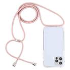 For iPhone 13 mini Transparent Acrylic Airbag Shockproof Phone Protective Case with Lanyard (Rose Gold) - 1