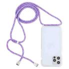 For iPhone 13 mini Transparent Acrylic Airbag Shockproof Phone Protective Case with Lanyard (Purple Rainbow) - 1