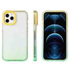 For iPhone 13 mini Candy Gradient Flat Surface TPU + PC Shockproof Case (Green Yellow) - 1