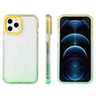 For iPhone 13 Candy Gradient Flat Surface TPU + PC Shockproof Case(Green Yellow) - 1