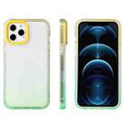 For iPhone 13 Pro Max Candy Gradient Flat Surface TPU + PC Shockproof Case (Green Yellow) - 1