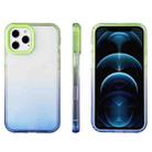 For iPhone 13 Pro Max Candy Gradient Flat Surface TPU + PC Shockproof Case (Blue Green) - 1