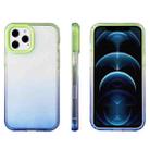 For iPhone 12 mini Candy Gradient Flat Surface TPU + PC Shockproof Case (Blue Green) - 1
