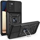 For Samsung Galaxy A02s Sliding Camera Cover Design TPU+PC Protective Case(Black) - 1