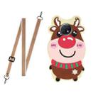 For Xiaomi Redmi Note 9 5G Christmas Series Silicone Shockproof Case with Neck Lanyard(Elk) - 1