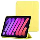 For iPad mini 6 3-fold Horizontal Flip Smart Leather Tablet Case with Sleep / Wake-up Function & Holder(Yellow) - 1