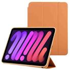 For iPad mini 6 3-fold Horizontal Flip Smart Leather Tablet Case with Sleep / Wake-up Function & Holder(Orange) - 1