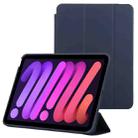 For iPad mini 6 3-fold Horizontal Flip Smart Leather Tablet Case with Sleep / Wake-up Function & Holder(Dark Blue) - 1