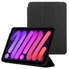 For iPad mini 6 3-fold Horizontal Flip Smart Leather Tablet Case with Sleep / Wake-up Function & Holder(Black) - 1