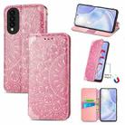 For Huawei nova 8 SE Youth Blooming Mandala Embossed Pattern Magnetic Horizontal Flip Leather Case with Holder & Card Slots & Wallet(Pink) - 1