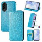 For Huawei nova 8 SE Youth Blooming Mandala Embossed Pattern Magnetic Horizontal Flip Leather Case with Holder & Card Slots & Wallet(Blue) - 1