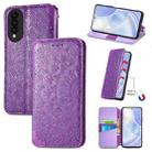 For Huawei nova 8 SE Youth Blooming Mandala Embossed Pattern Magnetic Horizontal Flip Leather Case with Holder & Card Slots & Wallet(Purple) - 1