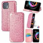 For Motorola Edge 20 Lite Blooming Mandala Embossed Pattern Magnetic Horizontal Flip Leather Case with Holder & Card Slots & Wallet(Pink) - 1