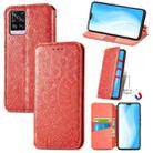 For vivo S7 Blooming Mandala Embossed Pattern Magnetic Horizontal Flip Leather Case with Holder & Card Slots & Wallet(Orange) - 1