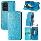 For ZTE nubia Z30 Pro Blooming Mandala Embossed Pattern Magnetic Horizontal Flip Leather Case with Holder & Card Slots & Wallet(Blue) - 1