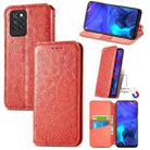 For Infinix Note 10 Pro Blooming Mandala Embossed Pattern Magnetic Horizontal Flip Leather Case with Holder & Card Slots & Wallet(Orange) - 1