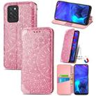 For Infinix Note 10 Pro Blooming Mandala Embossed Pattern Magnetic Horizontal Flip Leather Case with Holder & Card Slots & Wallet(Pink) - 1