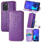 For Infinix Note 10 Pro Blooming Mandala Embossed Pattern Magnetic Horizontal Flip Leather Case with Holder & Card Slots & Wallet(Purple) - 1