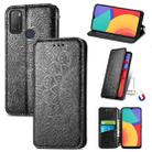 For Alcatel 1S (2021) Blooming Mandala Embossed Pattern Magnetic Horizontal Flip Leather Case with Holder & Card Slots & Wallet(Black) - 1